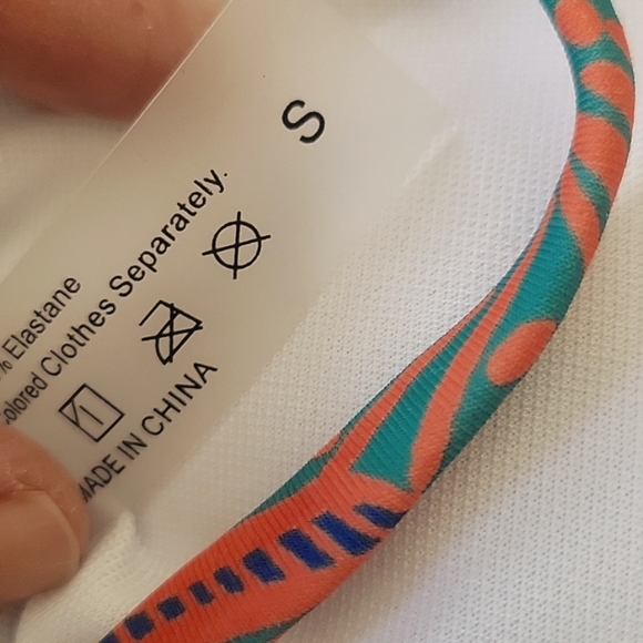 SHEIN GREEN AND ORANGE  CHEEKY BIKINI SET, SIZE SMALL - Picture 3 of 3